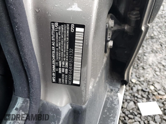 2004 Mercedes-Benz C 320 with VIN WDBRF64J44F512132, listed as a Copart auction lot 45532205 with 151,645 mi miles and Salvage Title. Bid and sale history available at DreamBid. Image 12.