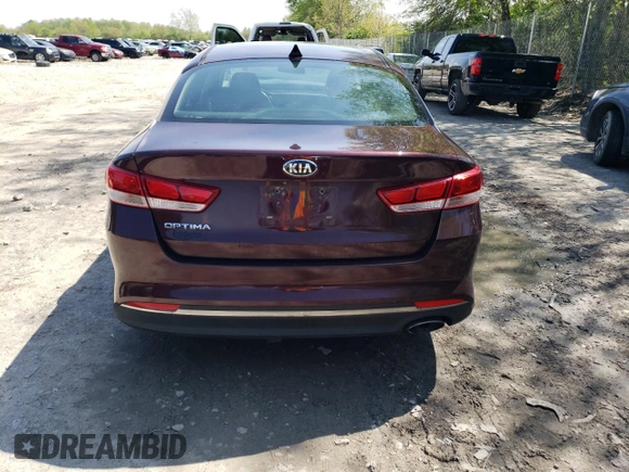 2017 Kia Optima LX with VIN 5XXGT4L31HG173247, listed as a Copart auction lot 55975235 with 169,580 mi miles and Clean Title. Bid and sale history available at carsss.com. Image 6.