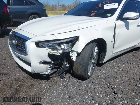 2020 Infiniti Q50 3.0t LUXE with VIN JN1EV7AR3LM253214, listed as a IAAI auction lot 41909214 with 55,460 mi miles. Bid and sale history available at carsss.com. Image 6.