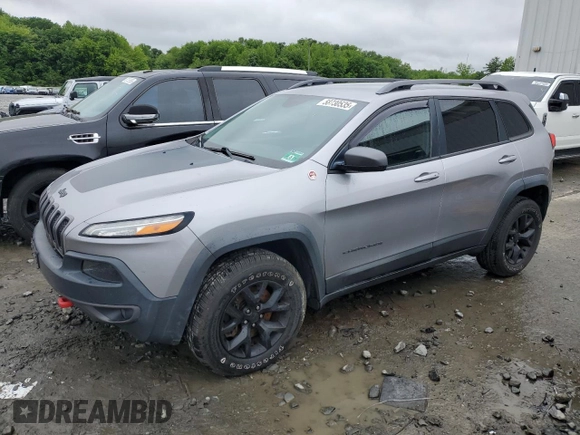2018 Jeep Cherokee Trailhawk Leather Plus with VIN 1C4PJMBX1JD512857, listed as a Copart auction lot 58730535 with 104,252 mi miles and Clean title. Bid and sale history available at DreamBid. Image 1.
