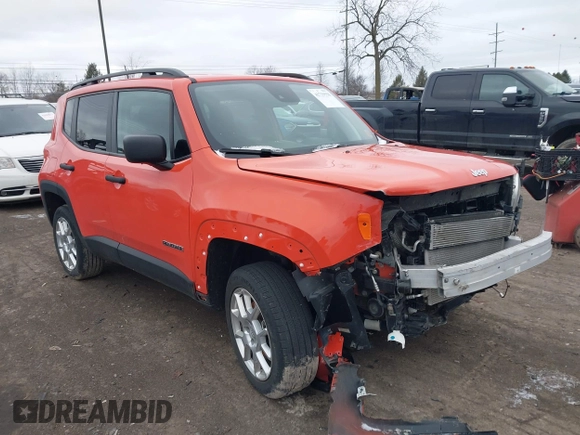 2021 Jeep Renegade Upland Edition with VIN ZACNJDAB4MPN34528, listed as a IAAI auction lot 41739558 with 37,968 mi miles. Bid and sale history available at carsss.com. Image 1.