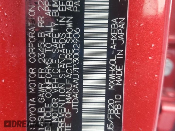 2023 Toyota Prius LE z VIN JTDACAAU7P3002906, wystawiony jako Copart lot #56952795 z przebiegiem 38 900 mil mil oraz Nie do naprawy • Non repairable. Historia ofert i sprzedaży dostępna na DreamBid. Obrazek 13.