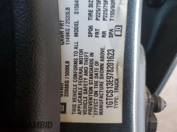 2007 GMC Canyon SLE1 with VIN 1GTCS13E978201623, listed as a Copart auction lot 74133524 with 149,547 mi miles and Salvage Title. Bid and sale history available at DreamBid. Image 12.