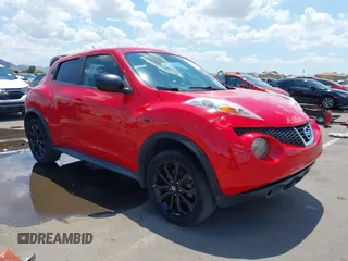 2014 Nissan Juke SV with VIN JN8AF5MV7ET357529, listed as a IAAI auction lot 42397396 with 68,832 mi miles and . Bid and sale history available at DreamBid. Image 1.