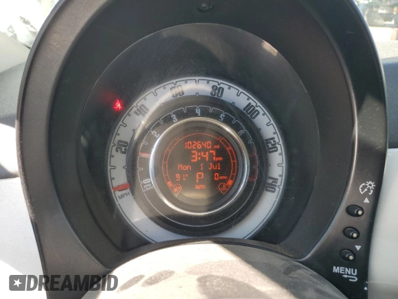 2013 FIAT 500 Pop with VIN 3C3CFFAR8DT511352, listed as a Copart auction lot 54662565 with 102,640 mi miles and Salvage Title. Bid and sale history available at carsss.com. Image 9.