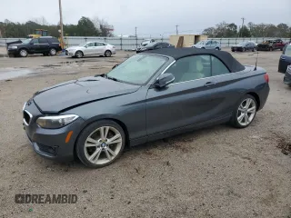 2015 BMW 2 Series 228i with VIN WBA1K5C57FV474037, listed as a Copart auction lot 87857635 with 91,333 mi miles and Salvage Title. Bid and sale history available at carsss.com. Image 1.