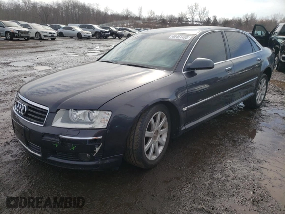 2005 Audi A8 L with VIN WAUML44E85N016315, listed as a Copart auction lot 46467405 with 224,069 mi miles and Salvage Title. Bid and sale history available at carsss.com. Image 1.
