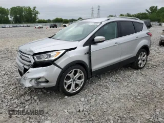 2019 Ford Escape Titanium with VIN 1FMCU0J91KUB98092, listed as a Copart auction lot 61129555 with 99,592 mi miles and Salvage title. Bid and sale history available at DreamBid. Image 1.