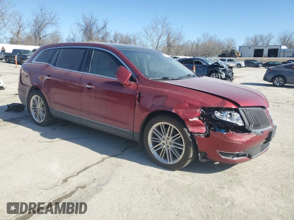 2015 Lincoln MKT EcoBoost with VIN 2LMHJ5AT0FBL01008, listed as a Copart auction lot 47419575 with 181,670 mi miles and Salvage Title. Bid and sale history available at DreamBid. Image 4.