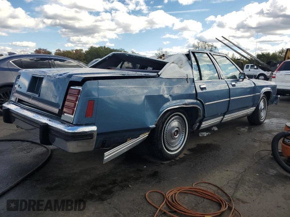 1987 Ford Ltd Crown Victoria with VIN 2FABP73F5HX115600, listed as a Copart auction lot 74781524 with 21,565 mi miles and Salvage Title. Bid and sale history available at carsss.com. Image 3.