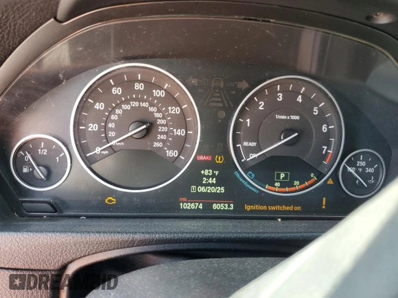 2013 BMW 3 Series 328i xDrive with VIN WBA3B5G56DNS05446, listed as a Copart auction lot 61979475 with 102,674 mi miles and Salvage title. Bid and sale history available at DreamBid. Image 9.