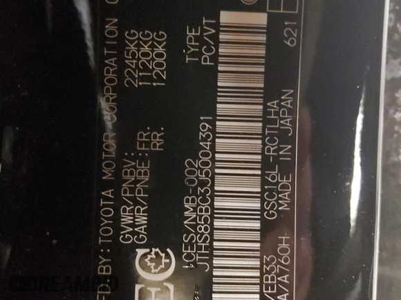 2018 Lexus RC 300 with VIN JTHS85BC3J5004391, listed as a Copart auction lot 42441935 with 62,633 mi miles and Salvage title. Bid and sale history available at DreamBid. Image 13.
