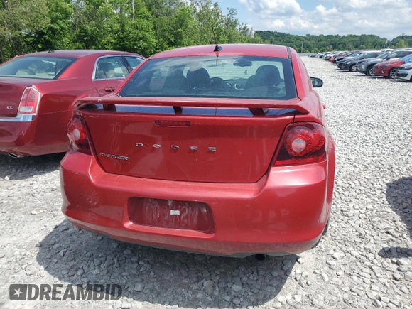 2014 Dodge Avenger SE with VIN 1C3CDZAB5EN162047, listed as a Copart auction lot 58381105 with 143,626 mi miles and Salvage title. Bid and sale history available at DreamBid. Image 6.