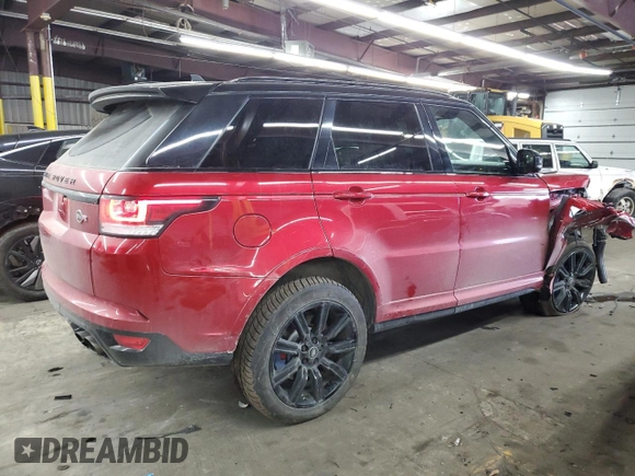2016 Land Rover Range Rover Sport SVR with VIN SALWZ2EFXGA123133, listed as a Copart auction lot 89399755 with 80,768 mi miles and Salvage title. Bid and sale history available at DreamBid. Image 3.