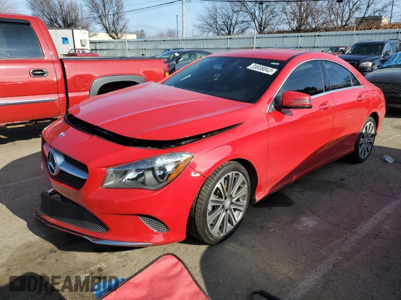 2017 Mercedes-Benz CLA with VIN WDDSJ4GB4HN491214, listed as a Copart auction lot 35938843 with 0 mi miles. Bid and sale history available at carsss.com. Image 1.