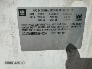 2014 Buick Regal Premium I with VIN 2G4GM5ER9E9243354, listed as a Copart auction lot 68691824 with Not provided miles and Salvage title. Bid and sale history available at DreamBid. Image 15.