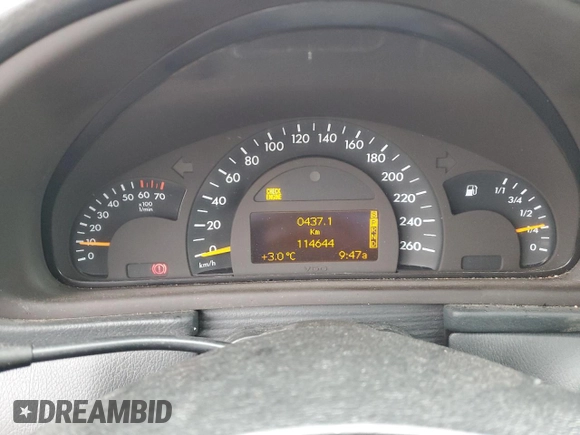 2004 Mercedes-Benz C 230 Kompressor with VIN WDBRF40J74F543823, listed as a Copart auction lot 49698565 with 114,644 mi miles and Salvage title. Bid and sale history available at DreamBid. Image 9.