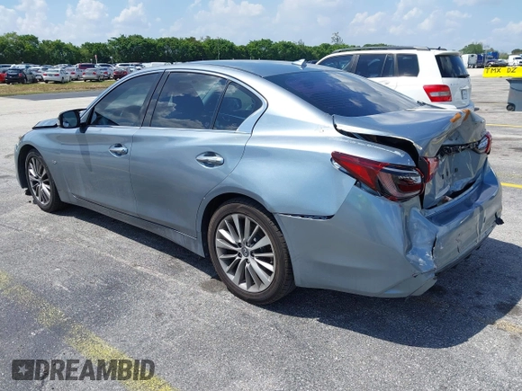 2018 Infiniti Q50 Luxe with VIN JN1EV7AP5JM590494, listed as a IAAI auction lot 41936520 with 101,580 mi miles and . Bid and sale history available at carsss.com. Image 3.