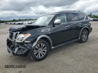 2019 Nissan Armada SL z VIN JN8AY2NCXK9588827, wystawiony jako Copart lot #56434355 z przebiegiem 135 599 mil mil oraz Szkoda całkowita • Salvage title. Historia ofert i sprzedaży dostępna na DreamBid. Obrazek 1.