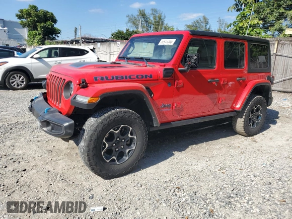 2022 Jeep Wrangler Unlimited Rubicon with VIN 1C4JJXR63NW187448, listed as a Copart auction lot 52911385 with 32,442 mi miles and Salvage title. Bid and sale history available at DreamBid. Image 1.
