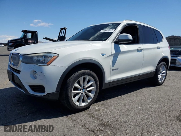 2016 BMW X3 sDrive28i with VIN 5UXWZ7C56G0R32308, listed as a Copart auction lot 49641825 with 170,266 mi miles and Salvage Title. Bid and sale history available at DreamBid. Image 1.