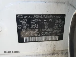 2018 Hyundai Santa Fe 2.4L z VIN 5NMZTDLB1JH076587, wystawiony jako Copart lot #51484585 z przebiegiem 106 026 mil mil oraz Szkoda całkowita • Salvage title. Historia ofert i sprzedaży dostępna na DreamBid. Obrazek 15.