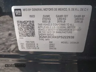 2023 Chevrolet Blazer LT z VIN 3GNKBCR41PS222938, wystawiony jako IAAI lot #42168081 z przebiegiem Nie podano mil oraz . Historia ofert i sprzedaży dostępna na DreamBid. Obrazek 9.