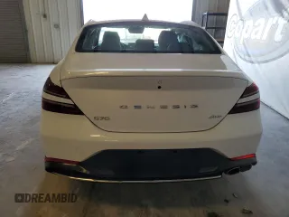 2023 Genesis G70 2.0T with VIN KMTG34TA8PU131652, listed as a Copart auction lot 48738254 with 9,713 mi miles and Non Repairable. Bid and sale history available at DreamBid. Image 6.
