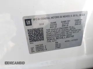 2020 GMC Terrain Denali with VIN 3GKALSEX4LL192743, listed as a IAAI auction lot 41223599 with 24,573 mi miles and . Bid and sale history available at DreamBid. Image 9.