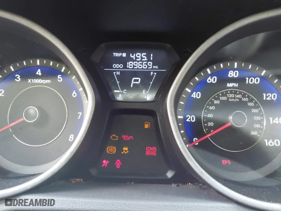 2011 Hyundai Elantra Ltd with VIN KMHDH4AE2BU148377, listed as a IAAI auction lot 41925933 with 189,669 mi miles. Bid and sale history available at carsss.com. Image 7.