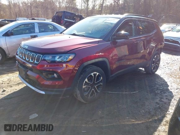 2022 Jeep Compass Limited z VIN 3C4NJDCB9NT193699, wystawiony jako IAAI lot #41574414 z przebiegiem 18 738 mil mil oraz . Historia ofert i sprzedaży dostępna na DreamBid. Obrazek 2.
