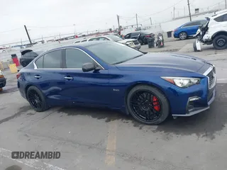 2020 Infiniti Q50 Red Sport 400 with VIN JN1FV7AP3LM630563, listed as a IAAI auction lot 42000146 with 63,327 mi miles and . Bid and sale history available at carsss.com. Image 13.