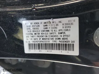2015 Honda Accord Sedan Sport with VIN 1HGCR2F59FA232019, listed as a Copart auction lot 50682635 with 135,465 mi miles and Salvage Title. Bid and sale history available at carsss.com. Image 14.