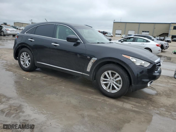 2015 Infiniti QX70 with VIN JN8CS1MW9FM481352, listed as a Copart auction lot 51229405 with 64,309 mi miles and Salvage Title. Bid and sale history available at carsss.com. Image 4.