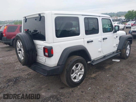 2021 Jeep Wrangler Unlimited Willys with VIN 1C4HJXDG9MW582361, listed as a IAAI auction lot 42243238 with 78,692 mi miles and . Bid and sale history available at DreamBid. Image 4.