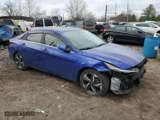 2023 Hyundai Elantra Hybrid Limited with VIN KMHLN4AJ1PU048120, listed as a Copart auction lot 49696575 with 35,294 mi miles and Salvage Title. Bid and sale history available at carsss.com. Image 4.