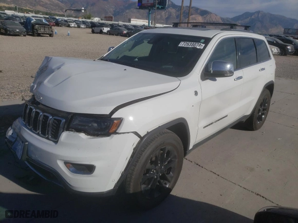 2021 Jeep Grand Cherokee Limited with VIN 1C4RJFBT4MC588228, listed as a Copart auction lot 72638074 with 61,623 mi miles and Salvage Title. Bid and sale history available at carsss.com. Image 1.
