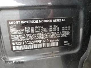 2017 BMW X1 xDrive28i with VIN WBXHT3C32H5F81619, listed as a Copart auction lot 49445533 with 88,439 mi miles. Bid and sale history available at carsss.com. Image 13.