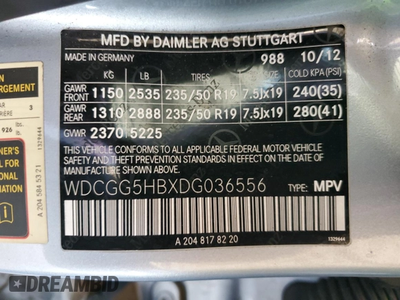 2013 Mercedes-Benz GLK 350 z VIN WDCGG5HBXDG036556, wystawiony jako Copart lot #55187305 z przebiegiem 173 156 mil mil oraz Tytuł czysty. Historia ofert i sprzedaży dostępna na DreamBid. Obrazek 13.
