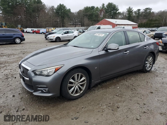 2015 Infiniti Q50 Premium with VIN JN1BV7AR1FM423058, listed as a Copart auction lot 52195215 with 94,797 mi miles and Clean Title. Bid and sale history available at carsss.com. Image 1.