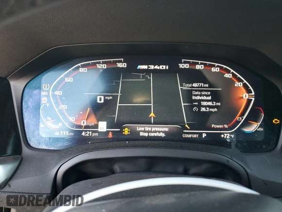 2021 BMW 3 Series M340i with VIN 3MW5U7J05M8B93885, listed as a Copart auction lot 42400835 with 48,771 mi miles and Salvage Title. Bid and sale history available at carsss.com. Image 9.
