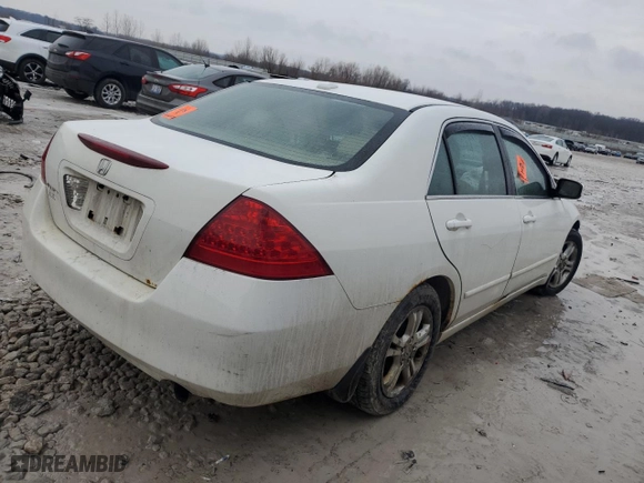 2007 Honda Accord Sdn EX-L with VIN 1HGCM568X7A089853, listed as a Copart auction lot 47017235 with 0 mi miles and Clean Title. Bid and sale history available at carsss.com. Image 3.