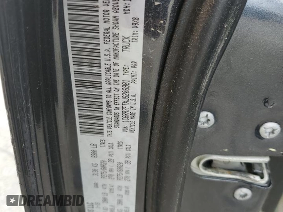 2018 Ram 1500 Tradesman с VIN 1C6RR7FTXJS206981, выставлен на аукционе Copart как лот 49146075 с пробегом 94 063 миль миль и Списание • Salvage title. История ставок и продаж доступна на DreamBid. Изображение 13.