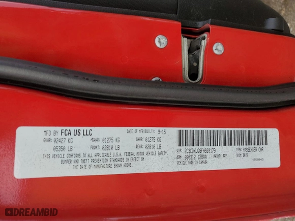 2015 Dodge Charger SXT with VIN 2C3CDXJG8FH920179, listed as a Copart auction lot 41774895 with 109,050 mi miles and Salvage Title. Bid and sale history available at carsss.com. Image 15.