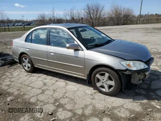 2004 Honda Civic EX with VIN 2HGES26764H529889, listed as a Copart auction lot 49139985 with 153,737 mi miles and Salvage Title. Bid and sale history available at DreamBid. Image 4.