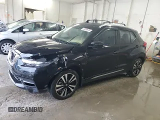 2019 Nissan Kicks S with VIN 3N1CP5CU1KL562339, listed as a Copart auction lot 52029675 with 74,497 mi miles and Salvage Title. Bid and sale history available at carsss.com. Image 1.