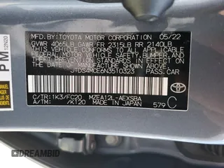 2022 Toyota Corolla SE with VIN JTDS4MCE6N3510323, listed as a Copart auction lot 49559575 with 38,024 mi miles and Salvage Title. Bid and sale history available at carsss.com. Image 14.
