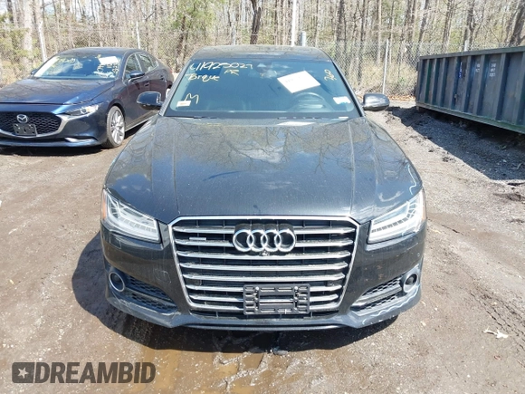 2017 Audi A8 with VIN WAU44AFD0HN019147, listed as a IAAI auction lot 41925027 with 44,542 mi miles and . Bid and sale history available at DreamBid. Image 12.