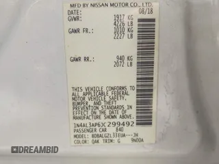 2018 Nissan Altima 2.5 SR with VIN 1N4AL3AP6JC299492, listed as a IAAI auction lot 42137817 with 109,367 mi miles. Bid and sale history available at carsss.com. Image 9.