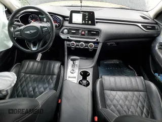 2021 Genesis G70 2.0T with VIN KMTG44LA3MU075175, listed as a Copart auction lot 57679175 with 89,864 mi miles and Salvage title. Bid and sale history available at DreamBid. Image 8.